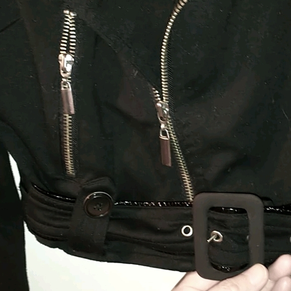 XOXO Crop Bomber w/ faux leather trim size Medium - Picture 5 of 8